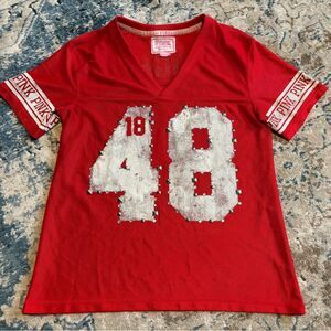 VS PINK Wisconsin Badger Jersey Rhinestone Medium
